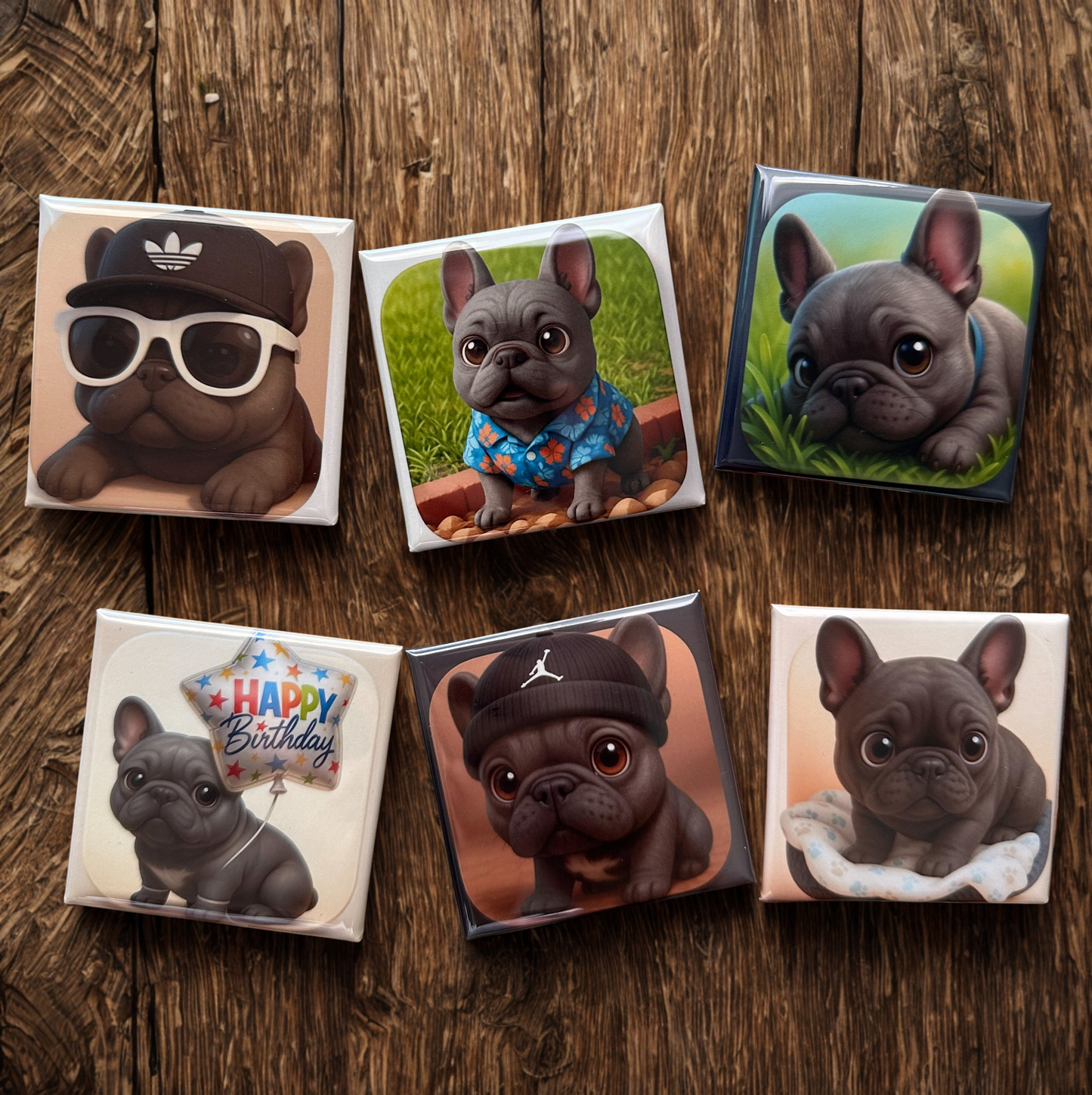 Set of 6 Custom Photo Magnet Buttons